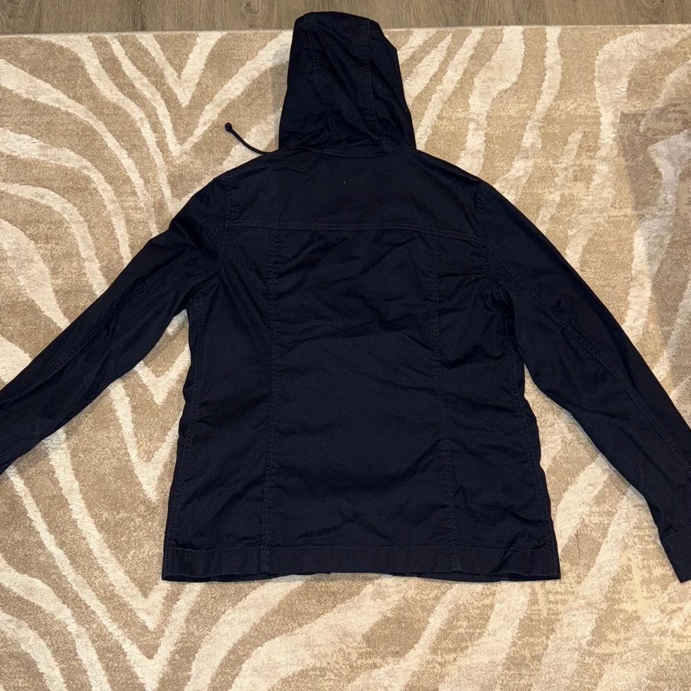J. Crew Resin Navy Utility Jacket with Hood